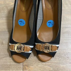 Tommy Hilfiger Cork Wedge Heel Peep Toe